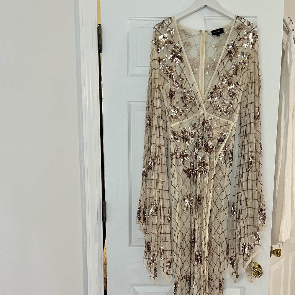 Peace and Love Sheer Beaded dress